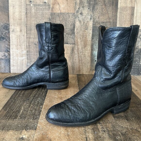 Lucchese Classics L8008 Vintage Ostrich Roper Western Cowboy Boots Mens 11 D - Picture 10 of 12